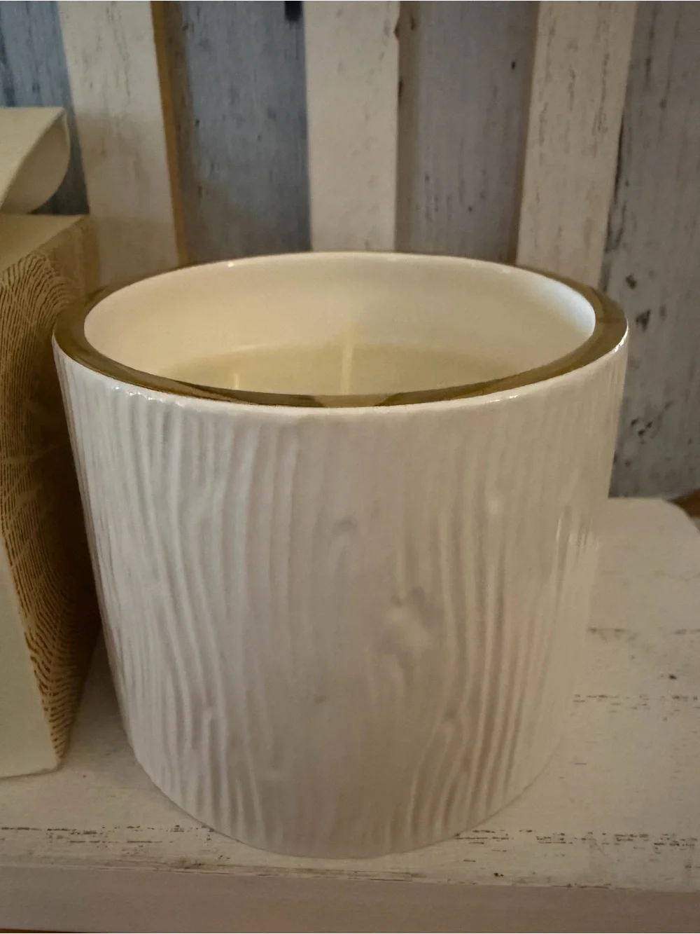Thymes Fraiser Fir 6oz Aromatic Candle New In Box White Ribbed Jar 1-wick